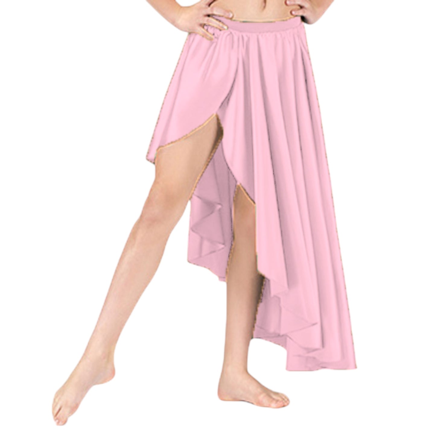 Belly Dance Satin Skirt Ballet Asymmetrical skirt S72 - Regular Size 2