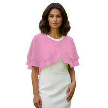 Double Layer Chiffon Peplum Shrug | Solid Color Elegant Evening Bolero | Women's Dressy Cardigan Cover-Up Top C40