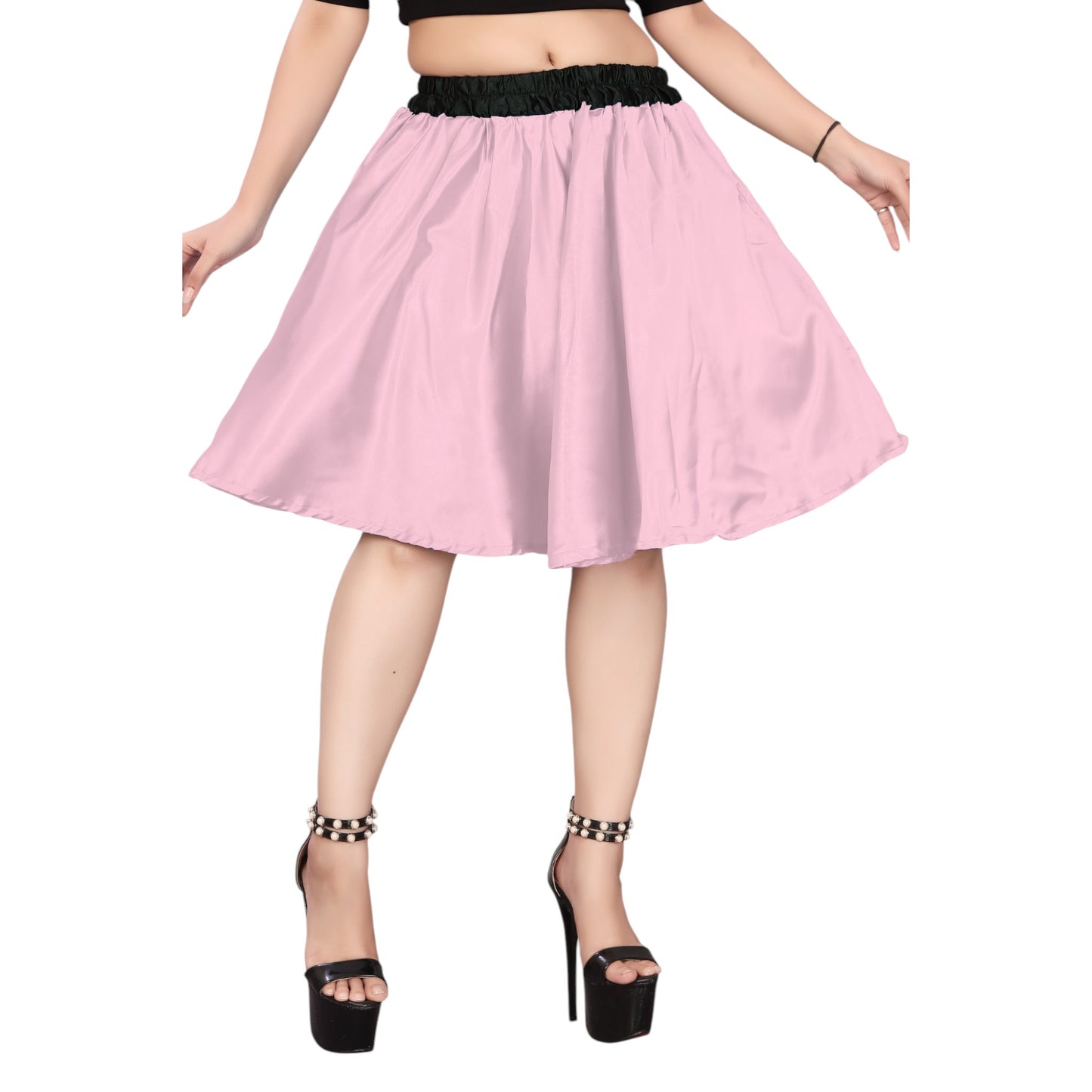 Satin Short Party wear Skirt S14-Regular Size 3