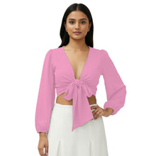 Chiffon Belly Dance Ruffle Top | Elastic Sleeve Self-Tie S-5XL C67