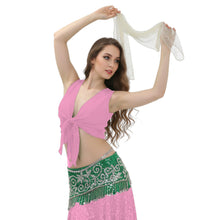 Chiffon Belly Dance Ruffle Top | Sleeveless Self-Tie S-5XL | 30 Colors C68