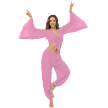 Ultimate Chiffon Belly Dance Costume Set (S-5XL) - 2PC Harem Pant & Ruffle Top | 30 Colors C29