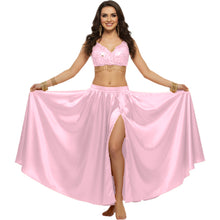 Satin Half Circle Dance Skirt | Side Slit Flow S-3XL | 41 Colors S15