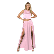 Front Cut Palazzo & Top Set for Women – Wide Leg Slit Pants Co-Ord Outfit, 41 Colors, S–5XL S147