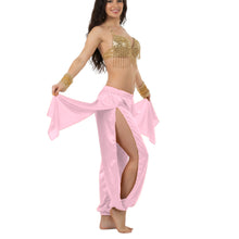 Satin Harem Pants w/ Side Slit | Belly Dance Flow S-3XL | 41 Colors S144