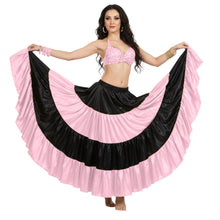 Satin 25 Yd 4 Tier Multi Color Skirt | Belly Dance Flow S-5XL S5