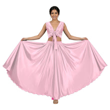 Orange Satin Belly Dance Costume, vibrant ruffle top set.