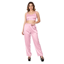 Pink Satin Flowy Trousers, cute casual bottoms.
