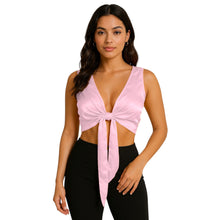 Pink Satin Sleeveless Belly Dance Choli, cute ruffle dance top.