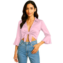 Satin Self Tie Cover Up Top | Adjustable Party Blouse S-3XL | 41 Colors S119