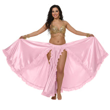 Satin Full Circle Skirt w/ Slit | 360° Dance Flow S-3XL | 41 Colors S102