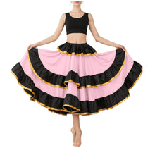 Satin Full Circle Skirt Black Frill | 360° Dance Flow S-3XL S75