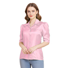 Satin Puff Sleeve Button Down Shirt | Elegant Top S-3XL | 41 Colors S80