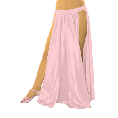 Satin Belly Dance  Side slit skirt S36 - Regular Size 2