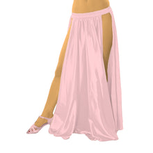 Satin Belly Dance  Side slit skirt S36 - Regular Size 2