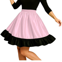 Satin Mini Skirt w/ Black Frill | Party Wear S-3XL | 41 Colors S41