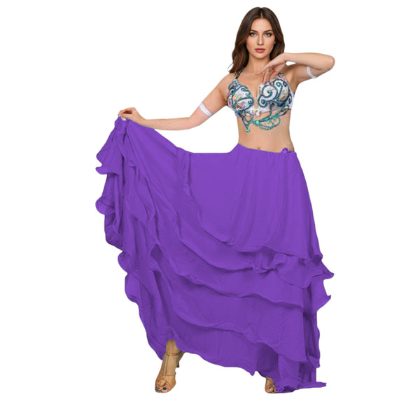 Voluminous! Chiffon 5-Layer Belly Dance Skirt | Full Coverage & Maximum Flow C25