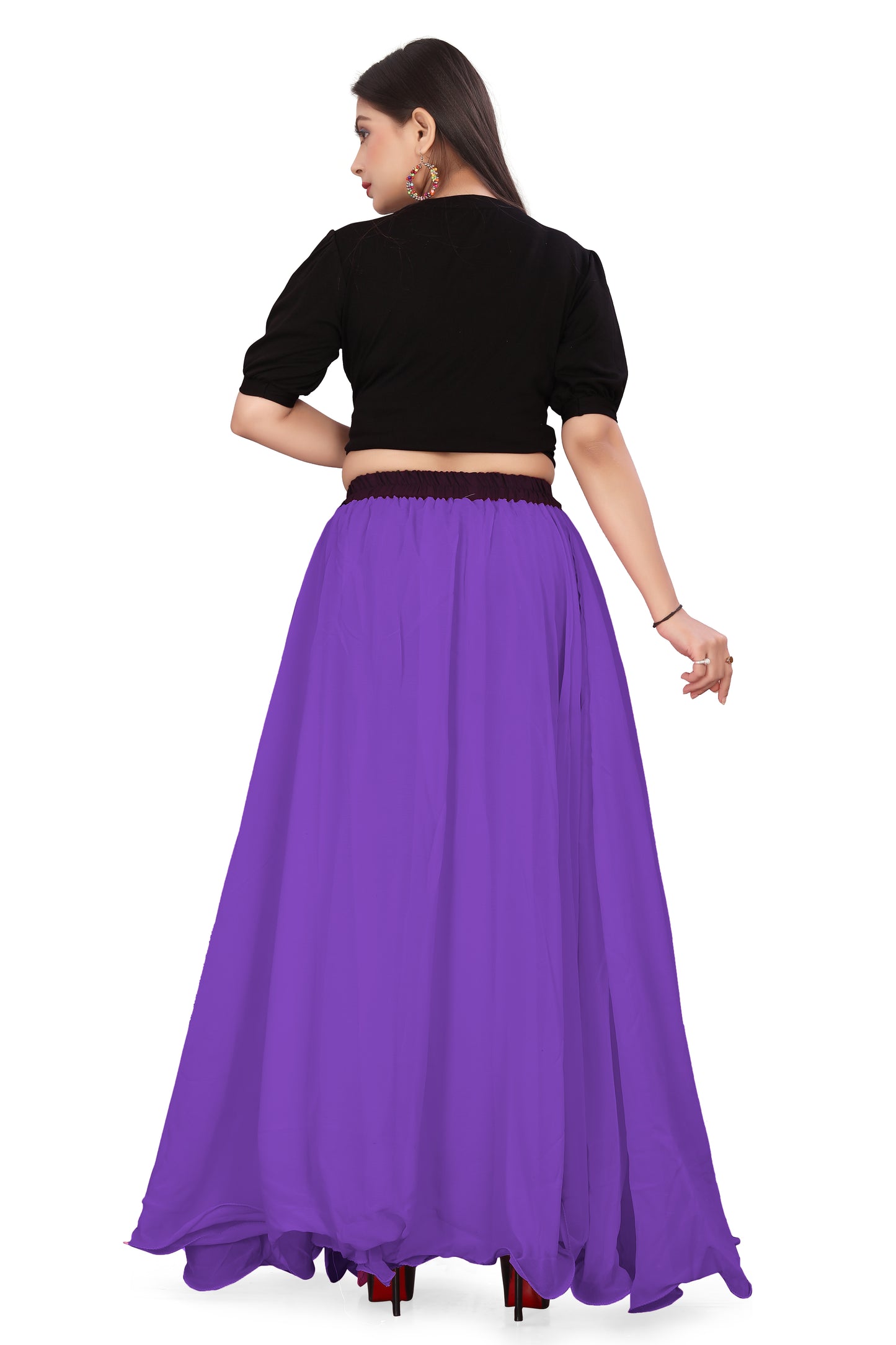 Chiffon Full Circle Belly Dance Skirt C12- Regular Size 1