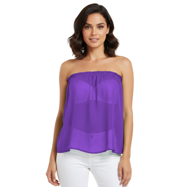 Chiffon Sheer Tube Top | Layering Bandeau S-5XL | 30 Colors C65