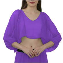 Parrot Green Full Flair Ruffle Sleeve Belly Dance Top, light and airy stretch fit top.