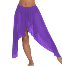 Belly Dance Side Asym Skirt | Sheer Flow | 30 Colors S-5XL C44
