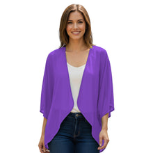Chiffon Long Sleeve Beach Shrug | Resort Cover-Up S-5XL | 30 Colors C51