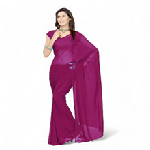 Bollywood Solid Chiffon Saree for Women - Ethnic Party & Festive Wear C26