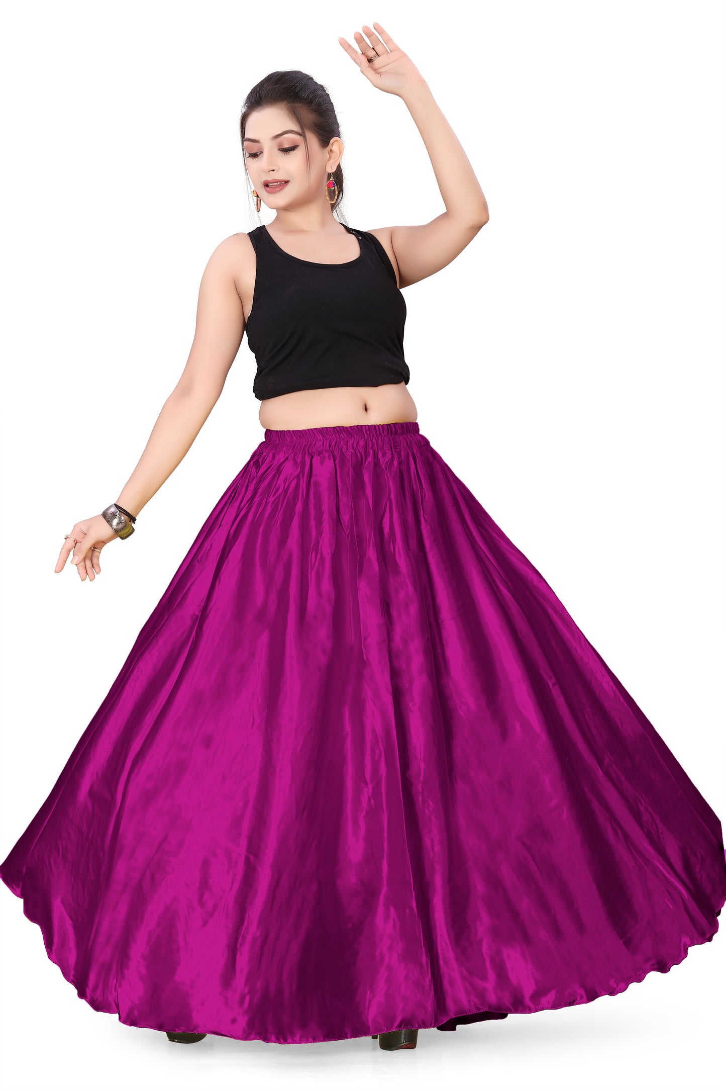 Satin Belly Dance Full Circle Skirt S8-Regular Size 2