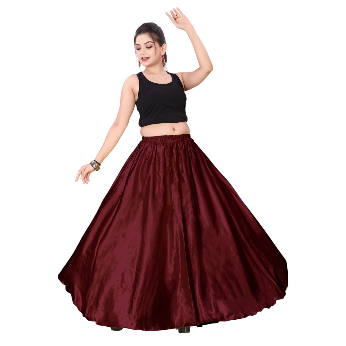 Satin Belly Dance Full Circle Skirt S8-Regular Size 2