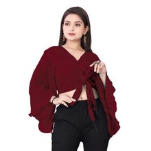 Elegant Chiffon Ruffle Crop Top | Belly Dance Practice & Performance Wear C10