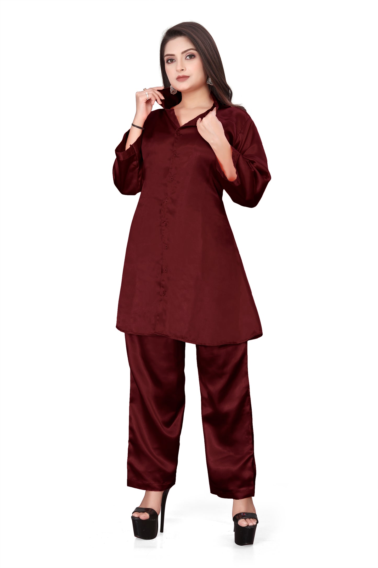 Satin Fancy Pant + Shirt Code Set  S135-Regular Size 2