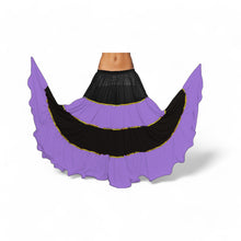 16 Yard 4-Tier Belly Dance 2-Color Skirt with Gold Trim | Tribal Fusion Gypsy C6