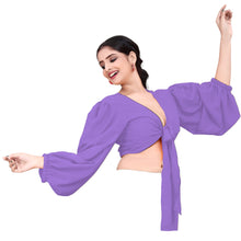 Chiffon Belly Dance Ruffle Top | Flowy Sleeve Choli S-5XL | 30 Colors C72