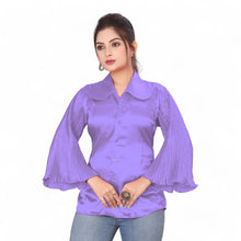 Satin Button Down Shirt Long Sleeve SP4-Regular Size 2