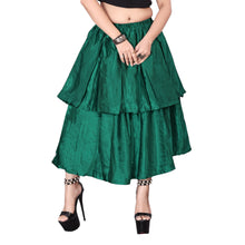 Satin 2 Layer Party wear midi Skirt S101-Regular Size 2