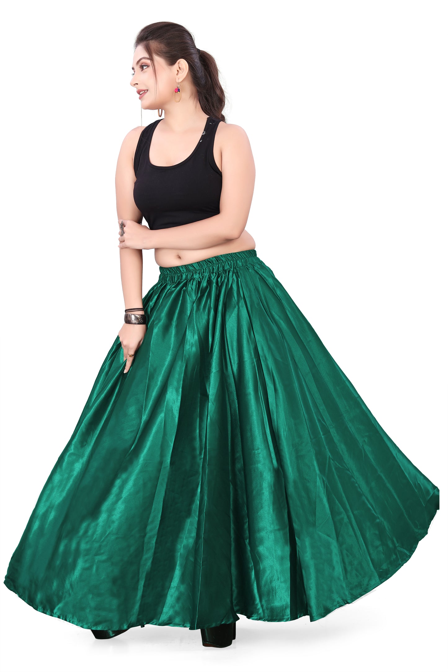 Satin Belly Dance Half Circle Skirt S9-Regular Size 2