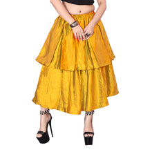 Satin 2 Layer Party wear midi Skirt S101-Regular Size 2