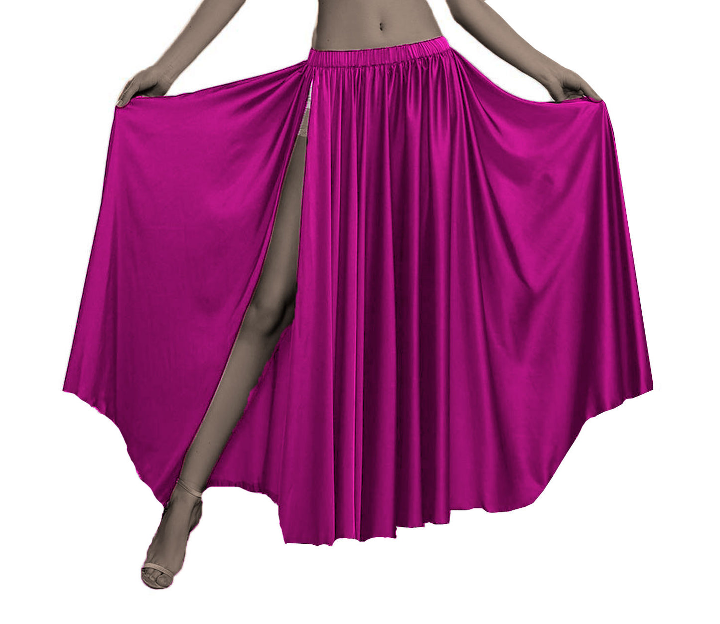 Belly Dancing Skirt Full Circle Skirt One Slit S93 - Regular Size 2