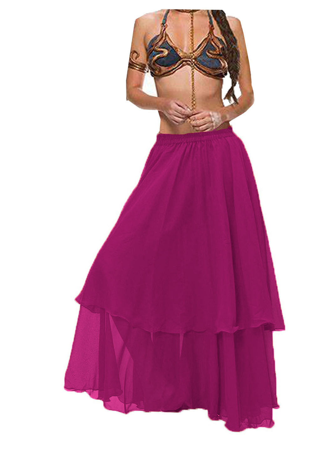 Chiffon 2 layer Belly Dance Skirt C2- Regular Size 1