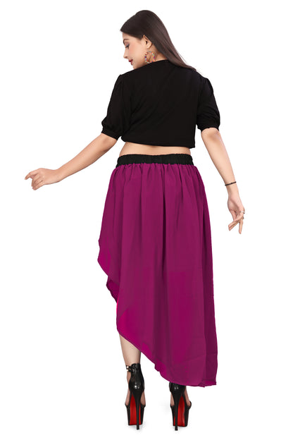 Chiffon High Low Wrap Asymmetrical Ballet Dance Skirt C41- Regular Size 1