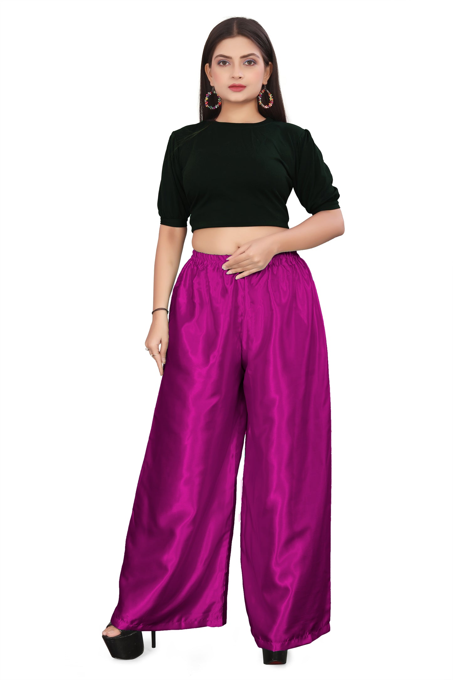 Belly Dance Satin Wide leg Palazzo  Pants S25-Regular Size 2