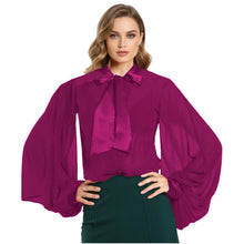 Chiffon Button Down Shirt | Sheer Blouse S-5XL | 30 Colors C47
