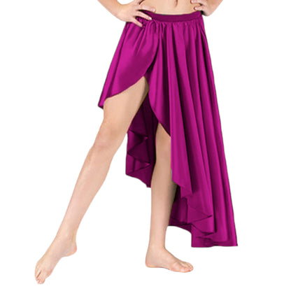 Belly Dance Satin Skirt Ballet Asymmetrical skirt S72 - Regular Size 2