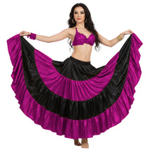 Satin 25 Yd 4 Tier Multi Color Skirt | Belly Dance Flow S-5XL S5