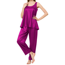 Satin Nightwear Top + Palazzo Set | Luxury Pajamas S-3XL | 41 Colors S21