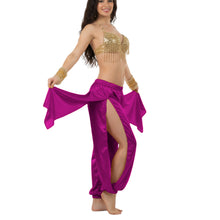 Satin Harem Pants w/ Side Slit | Belly Dance Flow S-3XL | 41 Colors S144