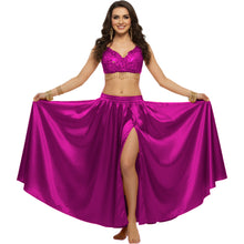 Satin Half Circle Dance Skirt | Side Slit Flow S-3XL | 41 Colors S15