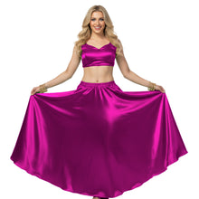 Satin Half Circle Belly Dance Skirt | Elegant Flow S-3XL | 41 Colors S9