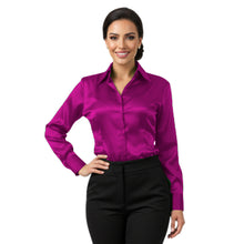 Satin Long Sleeve Button Down Shirt | Elegant Blouse S-3XL | 41 Colors S81