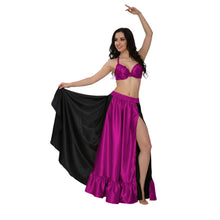 Satin Half Circle Skirt w/ Frill | Elegant Dance Flow S-3XL | 41 Colors S52